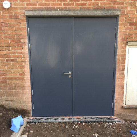 Grey Double Steel doors